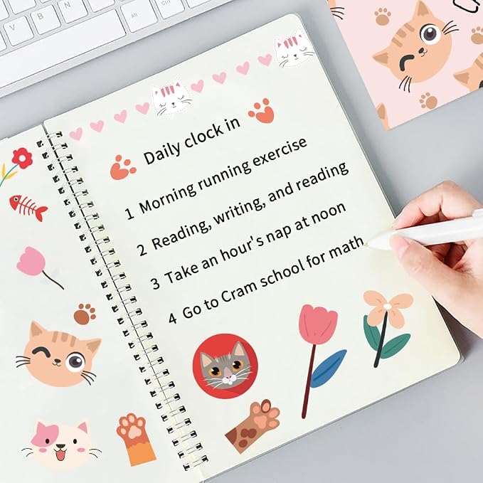 6x6" Cardstock Single Sided Scrapbooking,Craft Decorative Scrap Book Paper | 160gsm,24-Sheet 12Patterns Colored Paper,Junk Journal Supplies,Vivid Origami Papers DIY Craft Gift Wrapping Album. Cat
