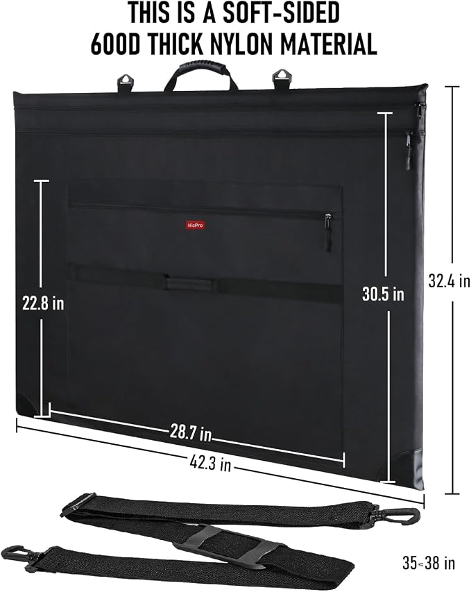 Nicpro Light Weight Art Portfolio Bag, 32x42 Extra Large Art Portfolio Case