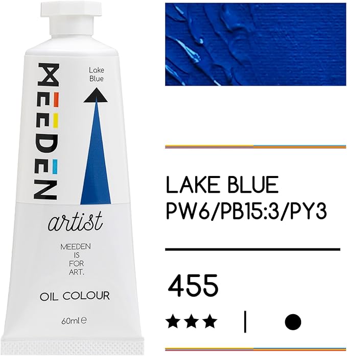 MEEDEN Artist Grade Oil Paint: Lake Blue - 60ml/2oz Tube | Professional Art Paints and Supplies for Canvas Painting