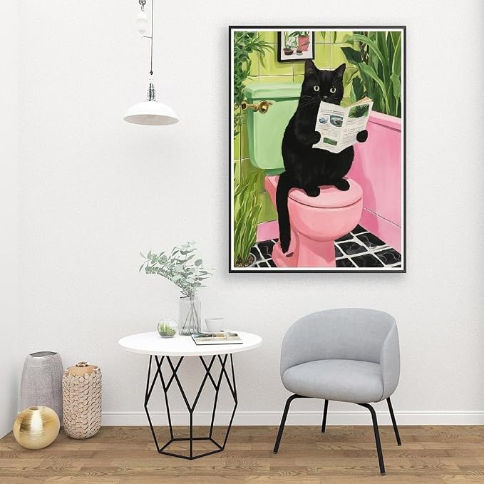 Diamond Art Kits for Adults,Black Cat Diamond Painting Kits 12x16in