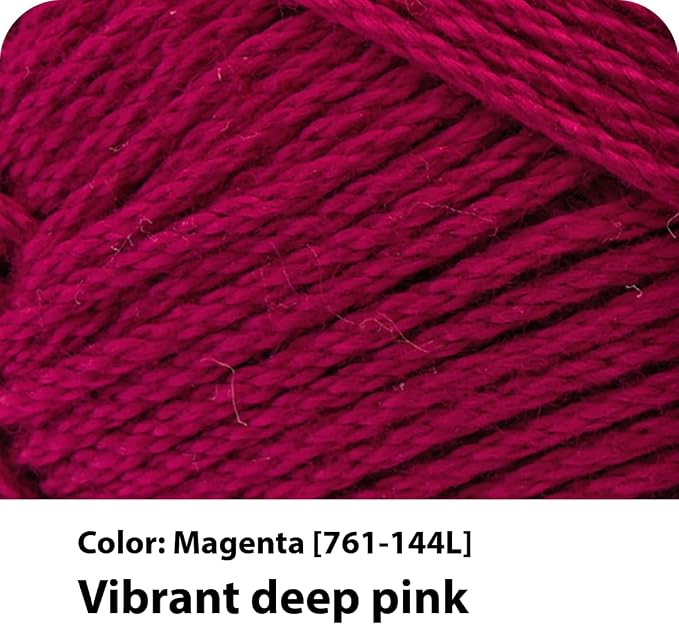 Lion Brand Yarn, 24/7 Cotton Yarn, Magenta, Burgundy Red, 1 Pack