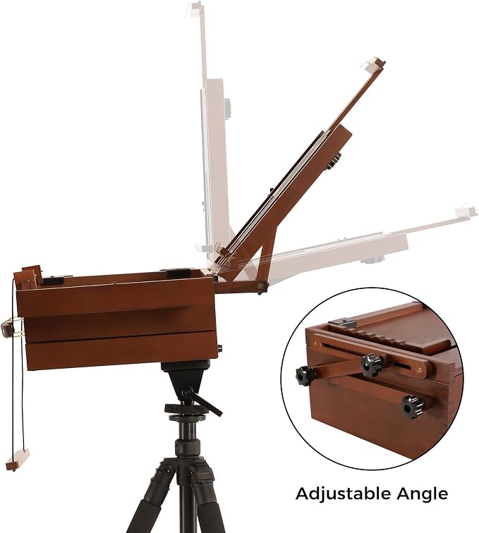 VISWIN Portable Plein Air Easel, Pochade Box with Aluminum Tripod & 2 Nylon Carry Bags, French Tabletop & Floor Easel Stand for Painting, Displaying Outdoor, Travel Easel for Artist, Adult, Beginner