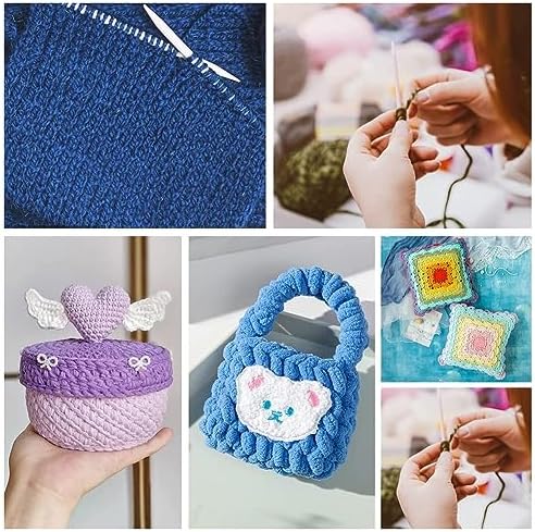BENECREAT 2Pcs Rectangle Wooden Knitting Needle Gauge, Yarn Wrap Guide Board Knitting Tool for Spinners Yarn Measuring Crochet Accessories