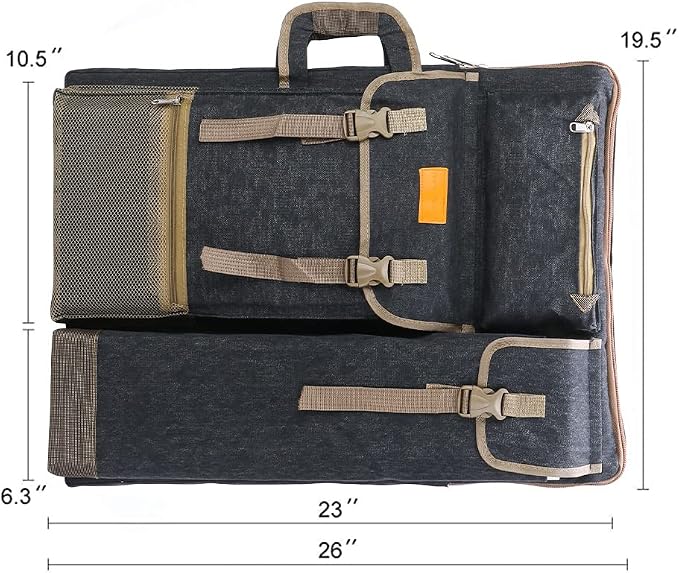 TRANSON Art Portfolio Case Artist Backpack Canvas Bag Large 26” x 19.5”
