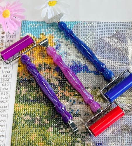 Hailivike 25PCS Screw in Diamond Art Pens, 5D Milky Way Diamond Painting Pen, Comfort Grip Diamond Art Tools with 6Pcs Pen Tips(Purple+Blue Pen Set)