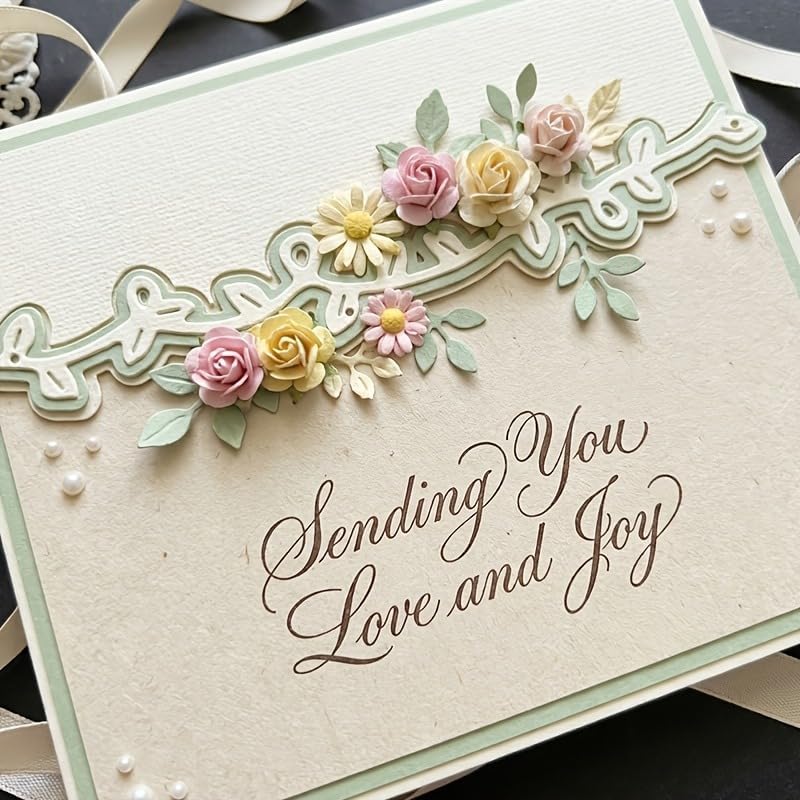 Flowers Metal Cutting Die for Scrapbooking - Cut Stencils for DIY Scrapbook Photo Album Decorative Paper Card, Card Making Supplies, Stencils & Crafting Die Cut (Vines 4.1 x 0.6 in)