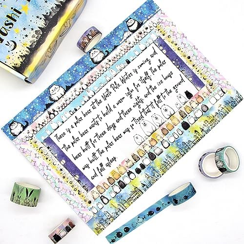 Kawaii Washi Tape Set 24 Rolls - Cute Animals for Scrapbook Journal Craft