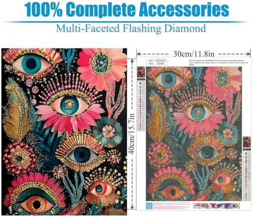 Lophomie Diamond Art Kits for Adults, 5D Evil Eye Diamond Painting Kits