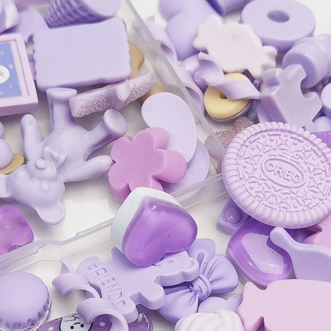 Chenkou Craft 50pcs Lots Mix Assorted Purple Craft DIY Flatbacks Resin Flat Back Buttons Scrapbooking (Purple)