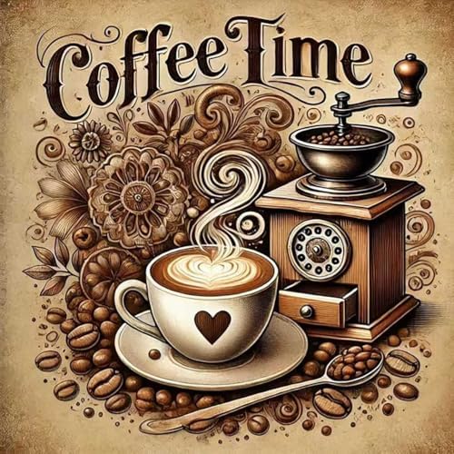 Diamond Art Kits for Adults,Coffee Diamond Painting Kits for Beginners