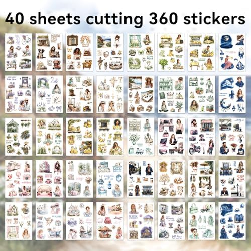 360 PCS People Stickers Book for Adults - Vintage Aesthetic Journaling Supplies Kit with Women Figures｜Scrapbooking,Card Making & Water Bottle DIY