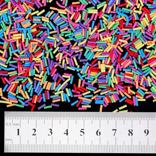DIYASY 180g Fake Sprinkles, 6.35 oz Non-Edible Resin Sprinkles Faux Plastic Candy Sprinkle Polymer Clay Slices for Nail Art DIY Crafts Cake Phone Case
