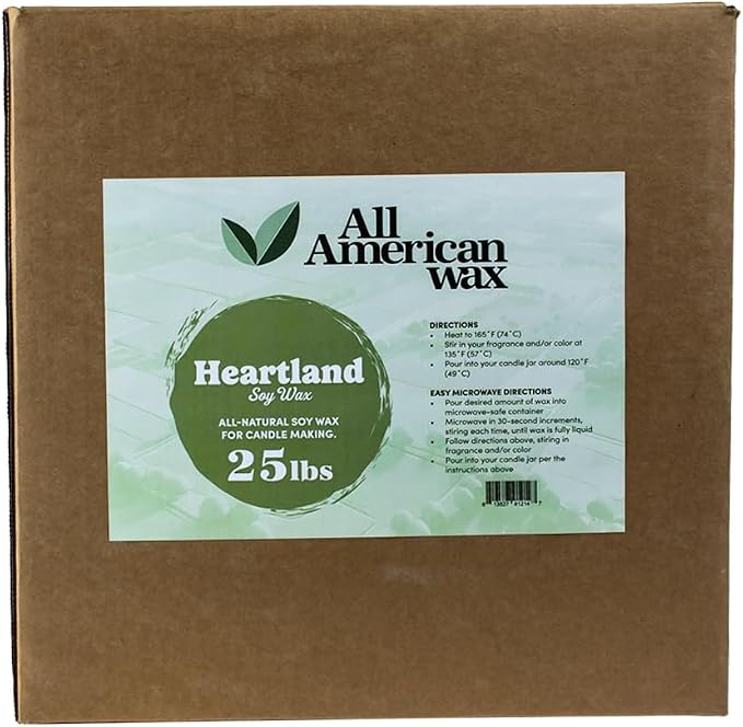All American Wax Soy Wax Flakes – 25 lb Bag | Natural Soy Wax for Candle Making | Clean Burning, Easy to Melt, Great Scent Throw | DIY Candle Supplies