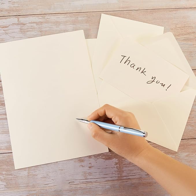 50 Pack Cream A6 Envelopes with Cards and Gold Stickers, 4x6