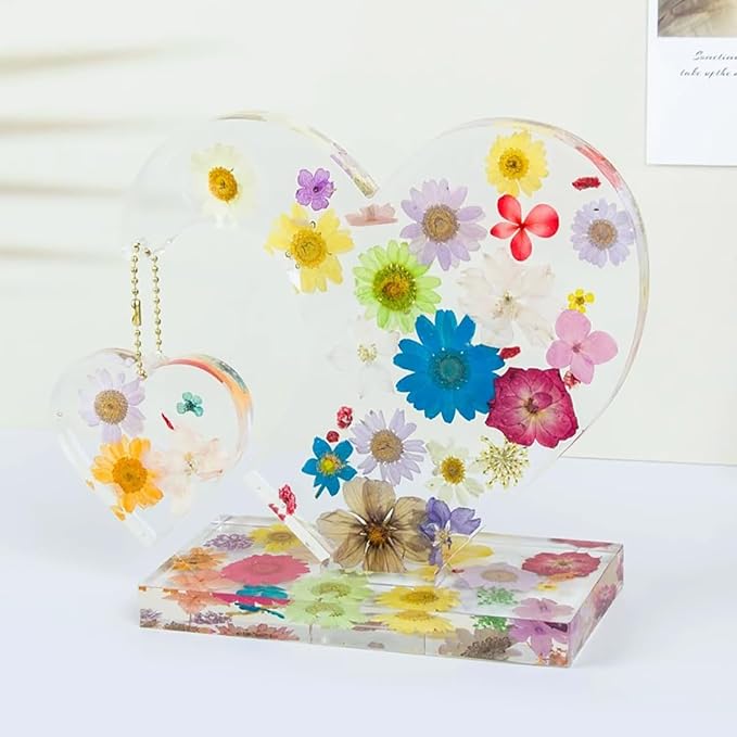 2 Set 3D Photo Frame Resin Molds, FineGood Heart Shape Silicone Molds for Resin, DIY Personalised Picture Frame Epoxy Resin Moulds Art Craft for Wedding Home Decor