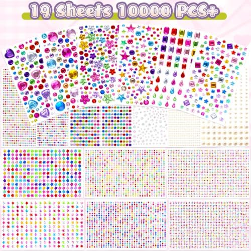 10000PCS+ Gem Stickers, Rhinestone Stickers for Crafts, Jewels Diamond