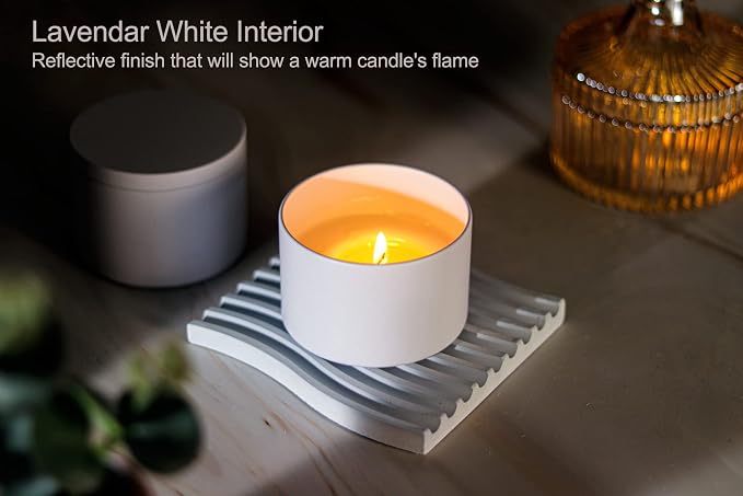 Aroparc White Candle Tins - 8oz, 24 Piece, Straight Sided Bulk Candle Containers for Candle Making Supplies (Pack of 3)