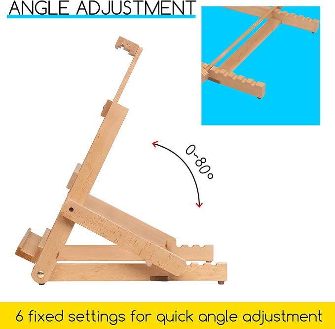 MEEDEN Heavy Duty H-Frame Eaesl: Tabletop Easel 6 Adjustable Position