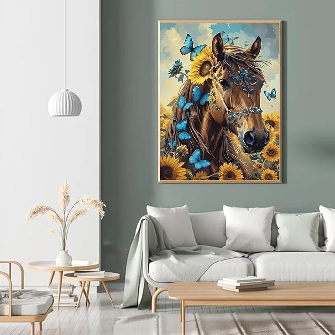 askkqtx Horse Diamond Art Kits for Adults Beginnners 12X16 Inch