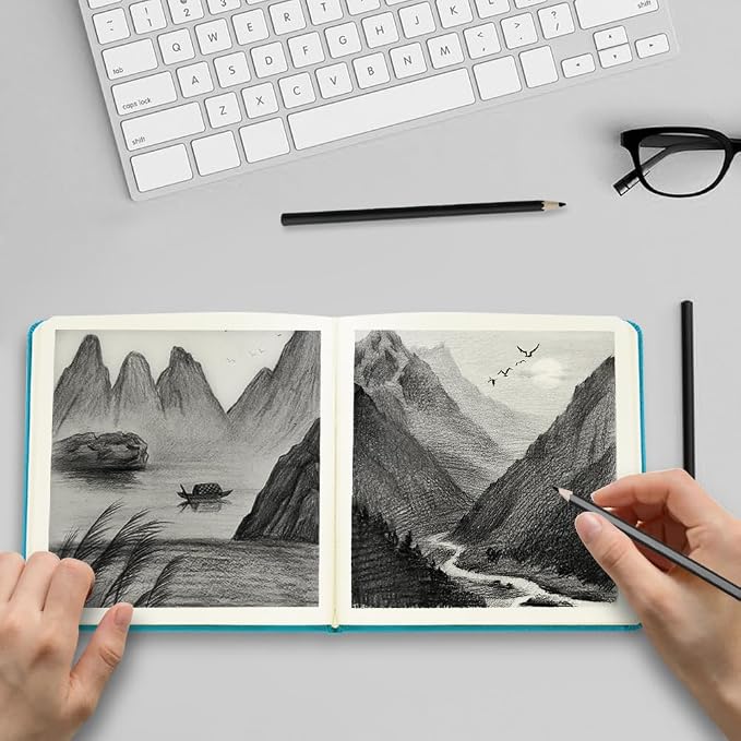 5x5 Pocket Sketch Book,80gsm Hardcover Art Sketchbook for Drawing Journal