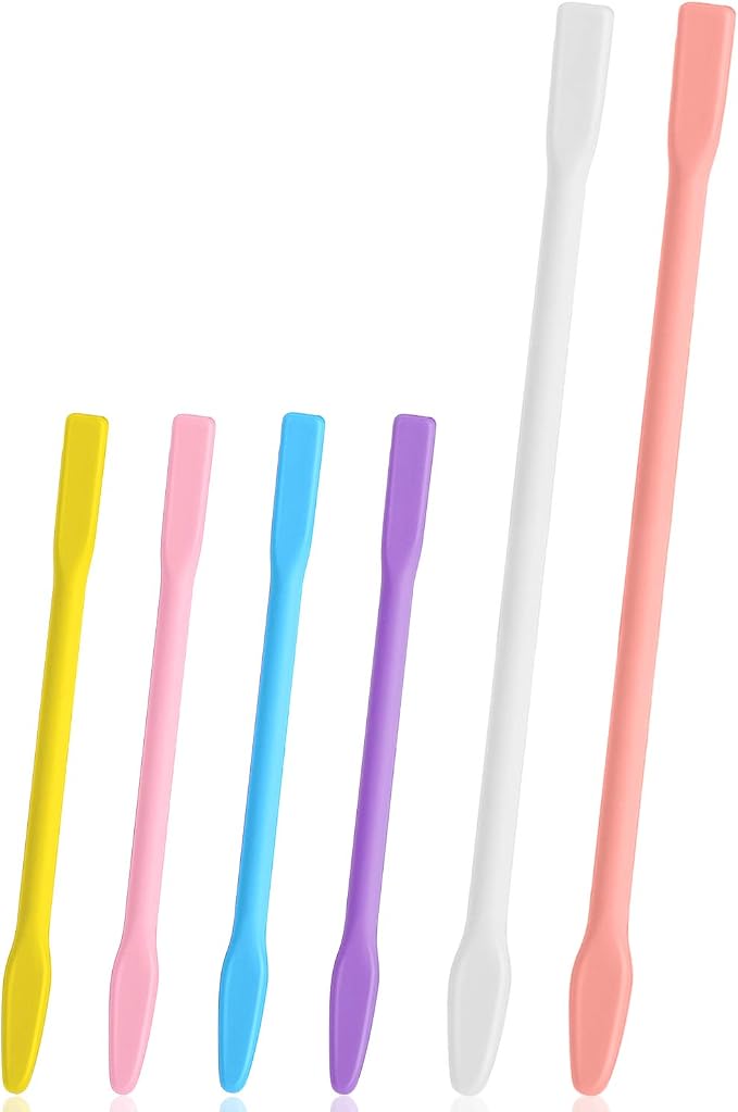 Gartful 6pcs Silicone Resin Stir Sticks, Reusable Silicone Stirring Rods, Epoxy Stir Sticks Craft Tools for Mixing Resin, Paint, Liquid, Making Glitter Tumblers, Orange White & Yellow Pink Blue Purple