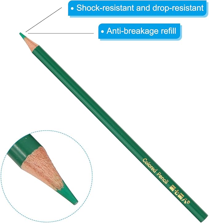 PATIKIL Green Colored Pencils Set,12 Pcs Oil Color Pencils Wooden Coloring Drawing Pencil for Artists Art Painting | Wooden Coloring Drawing Pencil for Artists Art Painting Office Home Beginner