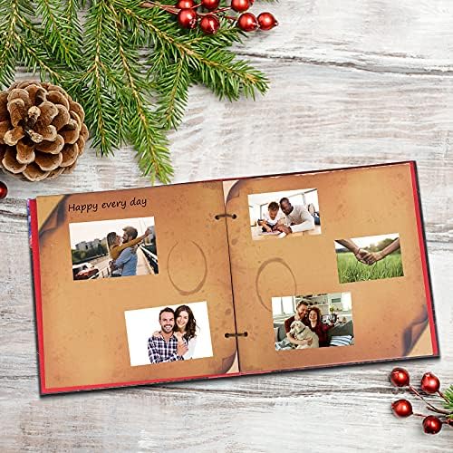 Scrapbook Photo Album, 12x12 Inch Our Adventure Book, 3D Embossed Words Hard Cover Movie Up Travel Album for Anniversary, Wedding, Baby Shower (Scrapbook-Letter)