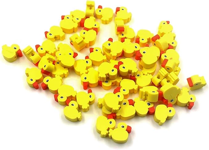 100 Pcs Polymer Clay Beads Heishi Spacer Beads Supplies (Duck)