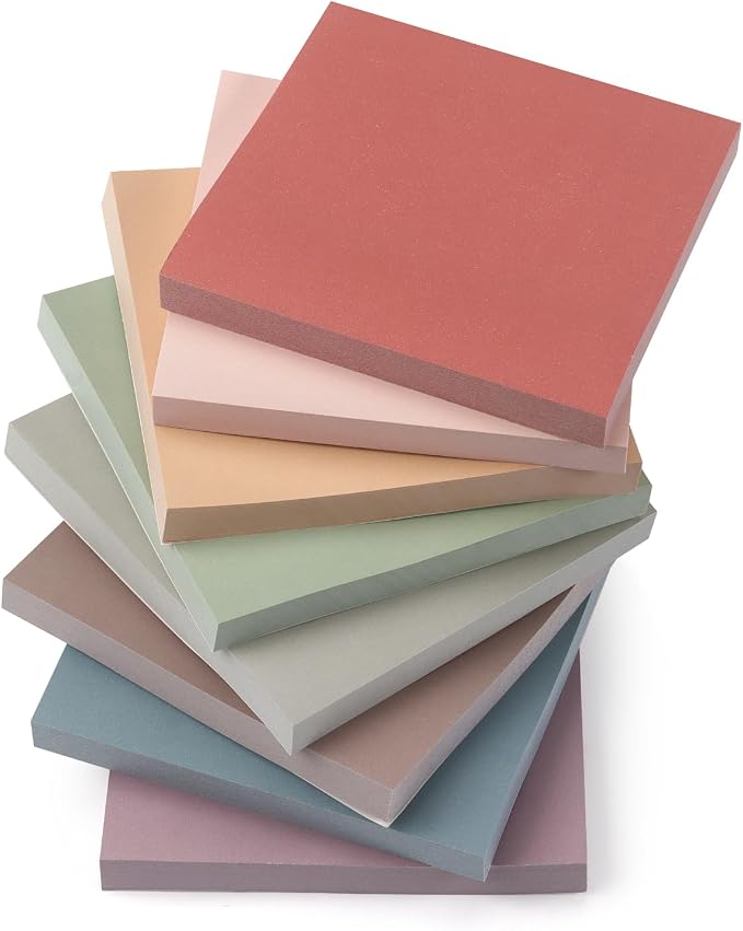 OSBOO Sticky Notes 3x3 Inch 8 Pack Vintage Colors, 80 Sheets/Pad