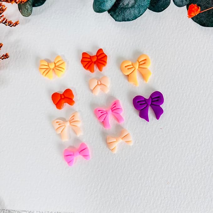 Xaekicr Polymer Clay Cutters Bow Set – 5PCS Cute Bow Clay Cutters for Polymer Clay Jewelry, Sweet Ribbon Clay Earring Cutters Shapes, DIY Clay Tools for Earrings, Charms and Crafts