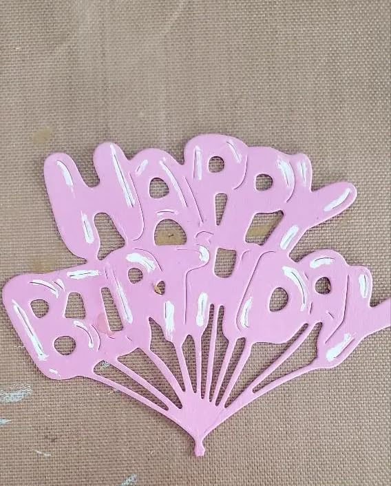 Lapoo Words Cutting Die for Scrapbooking - Durable, Cut Stencils for DIY Scrapbook Photo Album Decorative Paper Card, Card Making Supplies Party Wedding Decorations (Happy Birthday 3.7 x 3.1 in)