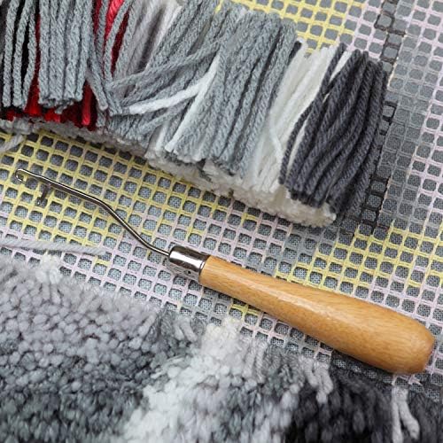 WILLBOND 9 Pcs Latch Hook Different Sizes Crochet Hook for Hair Latch Interlocking Tool Hair Needles Dreadlock Accessories for Scarf Carpet Making and Art Crafts