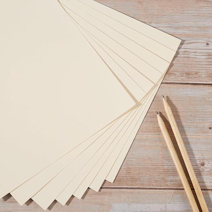 20 Sheets Blank Cream Thick Paper Cardstock, 8.5x11 inches