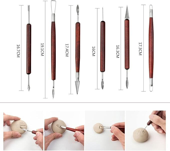 Langqun Clay Sculpting Tools,Pottery Tools Kit, Polymer Clay Tools,Pottery Ribs, Air Dry Clay Tools for Sculpting, Modeling, Carving, Modeling