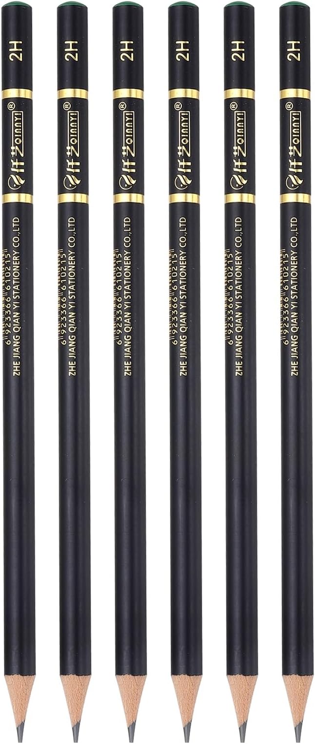 PATIKIL 6Pcs Drawing Pencils for Sketching, 2H Refill Sketch Pencils for Drawing, Graphite Art Pencil Set Professional Resistant Lead for Painting Shading Artist Office Supplies