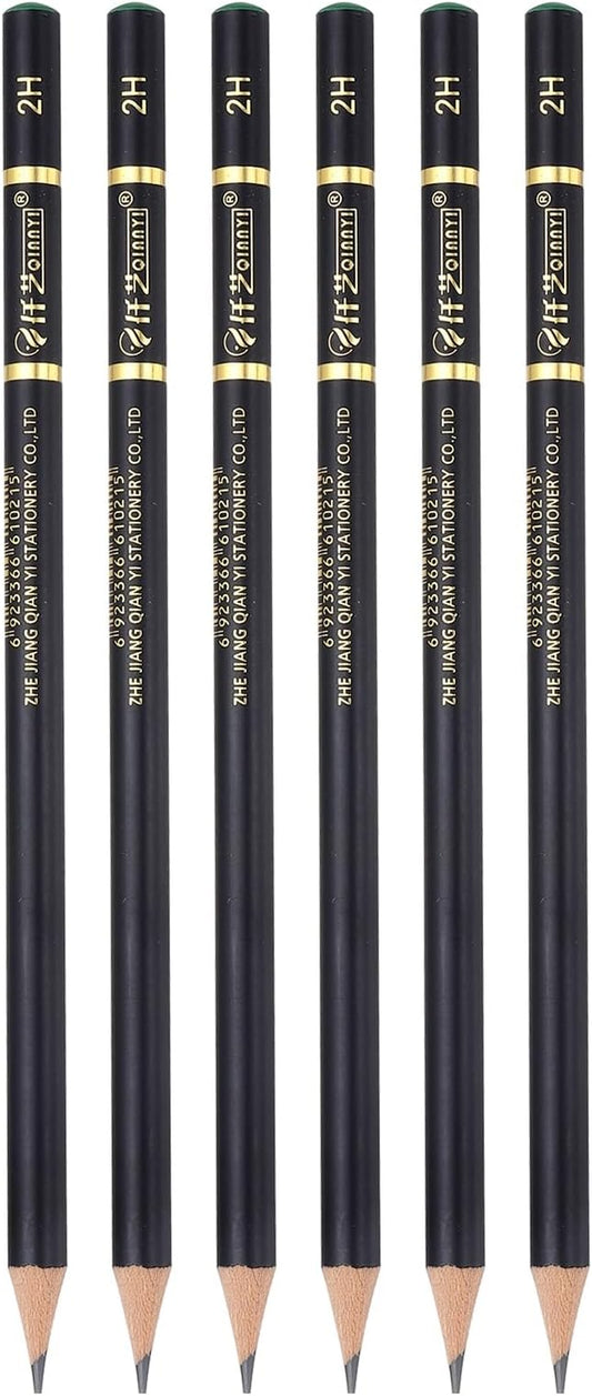PATIKIL 6Pcs Drawing Pencils for Sketching, 2H Refill Sketch Pencils for Drawing, Graphite Art Pencil Set Professional Resistant Lead for Painting Shading Artist Office Supplies