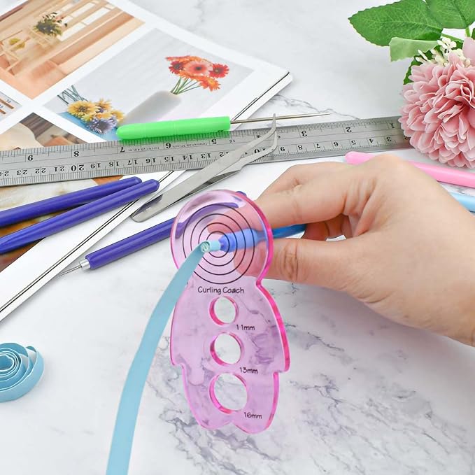 12 Pcs Paper Quilling Slotted Tool Paper Curling Tools Kit Quilling Needle Pen for Art Craft Different Size DIY Paper Cardmaking Project Rolling Multifunction Slotted Quilling Tool Set Handmade Tools