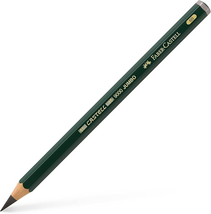 Faber-Castell, Castell 9000 Jumbo 6B, Top-Quality Graphite Pencil for Writing, Drawing and Sketching