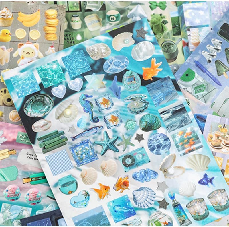 30 Sheets Cute Japanese Sticker Book,Dreams Aesthetic Sticker Book for Scrapbooking, Journaling, DIY Crafts, Water Bottle Decoration