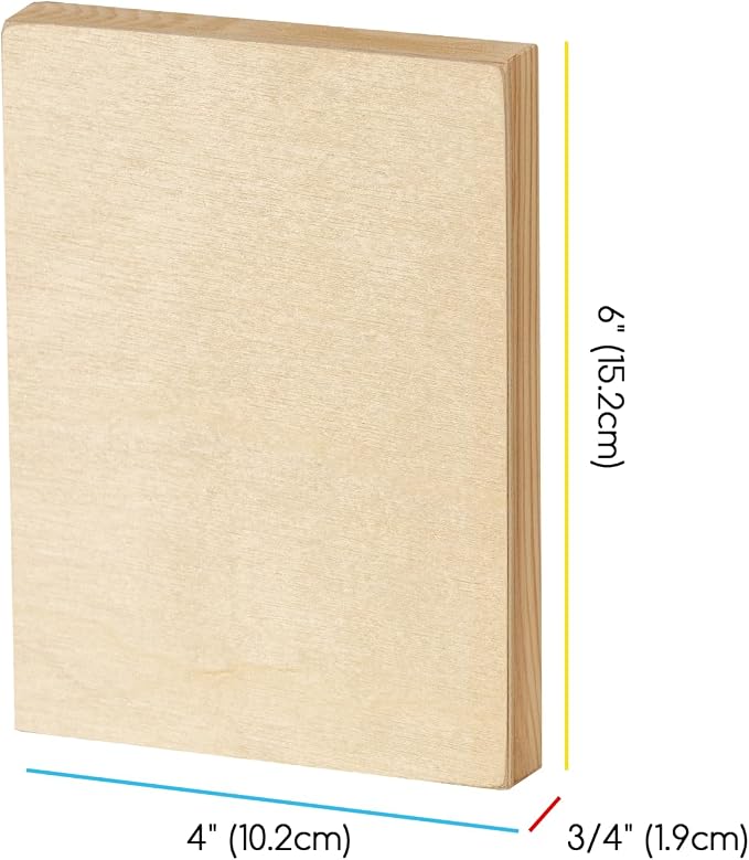 MEEDEN Unfinished Wood Canvas Board:4x6 Canvas Panel Pack of 6