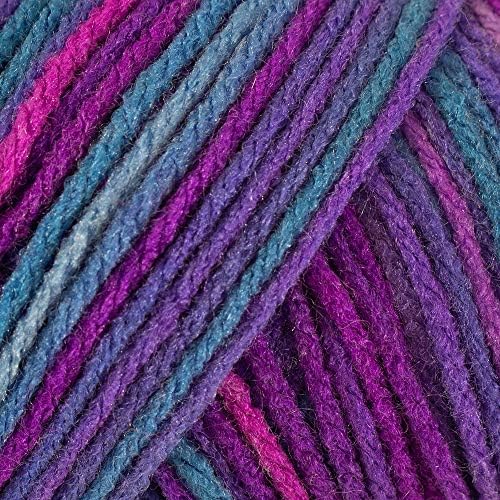Craft County Size 4 (Medium) 100% Acrylic Fiber Yarn – Variety of Color and Pattern Options – Great for Crochet, Knitting, and Weaving (Grape Fizz)