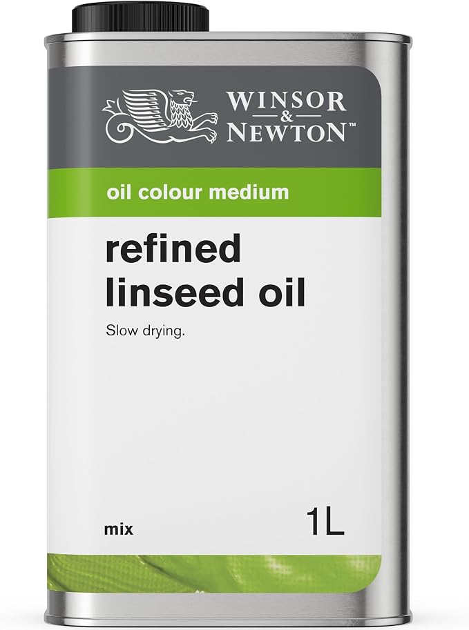 Winsor & Newton Refined Linseed Oil, 1 Litre (33.8-oz) Can | Essential refined linseed oil that slows drying, improves paint flow, enhances gloss and transparency.