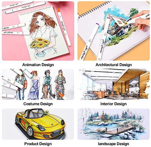 Lelix 61 Colors Alcohol Art Markers, 60 Colors Plus 1 Blender Dual Tip Permanent Marker Pens Highlighters Perfect for Kids Adults Artist Drawing Sketching Card Making & Coloring Books