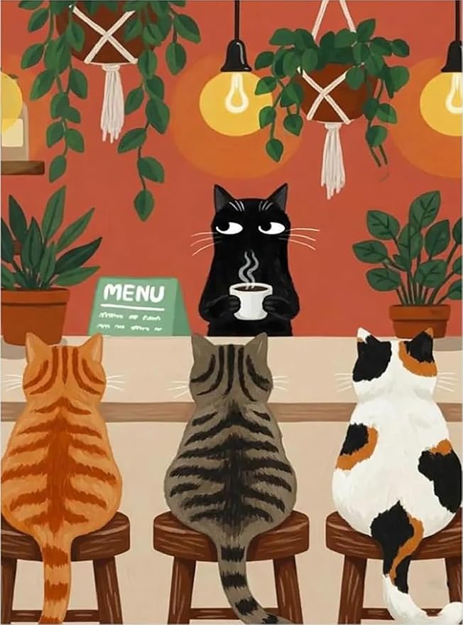 Black Cat Diamond Art Kits for Adults Diamond Painting Kit for Beginner