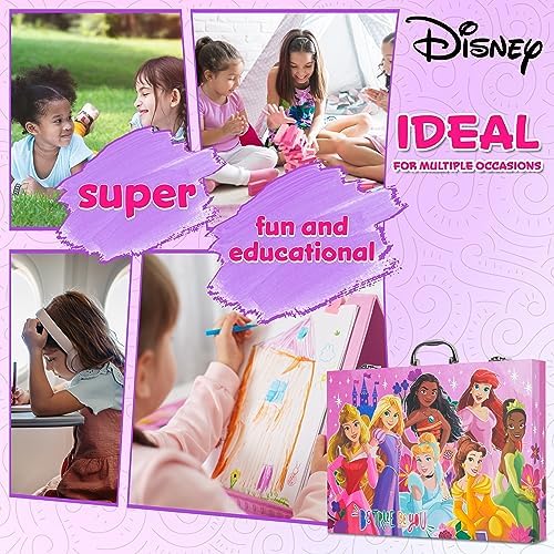 Disney Stitch Colored Pencils Art Supplies Kids Drawing Kit School Supplies Crayons Markers Coloring Sheets Art Kit Gifts for Kids Girls (Multi Princess Set)