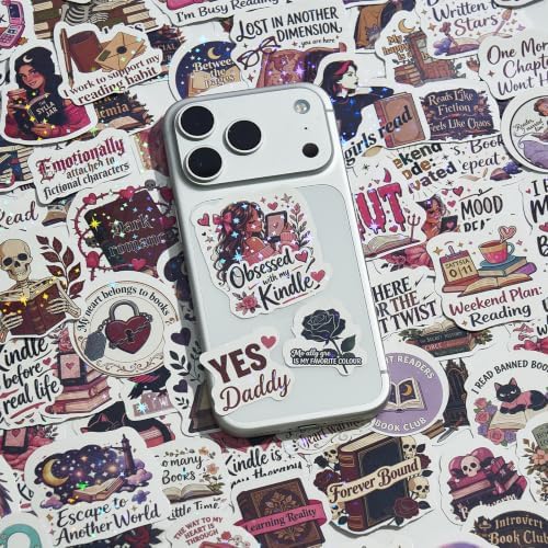 120 Pcs Dark Romantic Book Stickers, Holographic Bookish Sticker