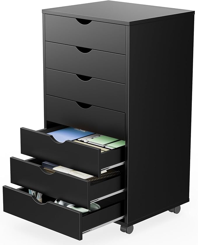 Sweetcrispy 7 Drawer Wooden Dresser, Storage Cabinets, Room Organization