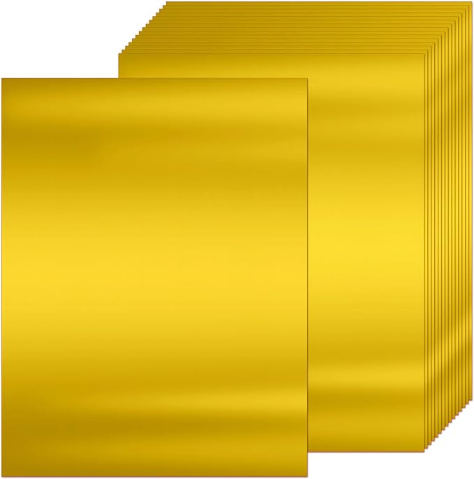 25 Sheets Bright Gold Mirror Cardstock Paper 8.5 x 11 Metallic Shimmer Sheets 250gsm/92lb Heavyweight Scrapbook Paper for Certificates, Invitations, Greeting Cards, Crafts, Graduations