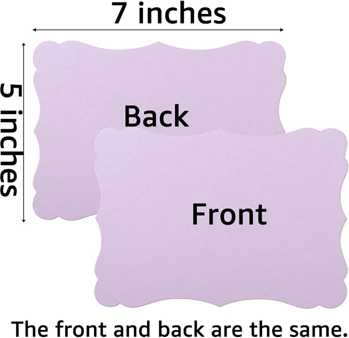 50 Pack Blank Kraft Greeting Cards, Purple, 5 Colors, 5x7IN