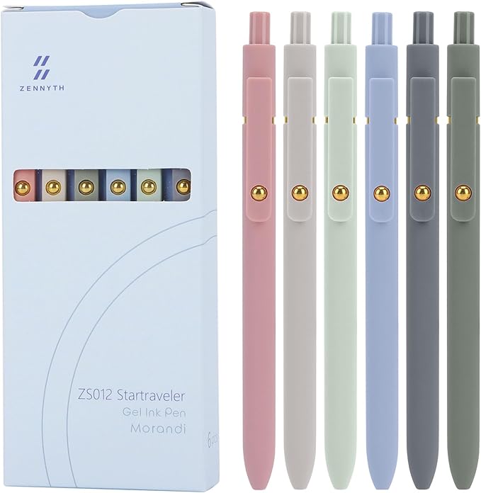 Ddaowanx Gel Pens,6 Pcs 0.5mm Retractable Quick Dry Blue Ink Pens
